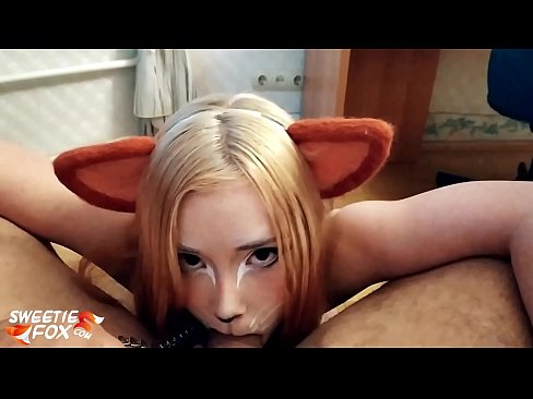 ❤️ Kitsune waxay liqaysaa dick oo afkeeda ku dhufatey ️  Galmada dabada
